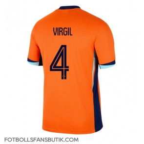 Nederländerna Virgil van Dijk #4 Replika Hemmatröja EM 2024 Kortärmad